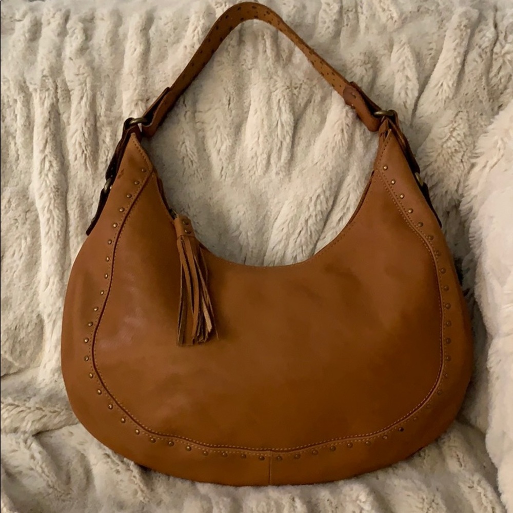 Fossil Leather Studded Hobo New with defects